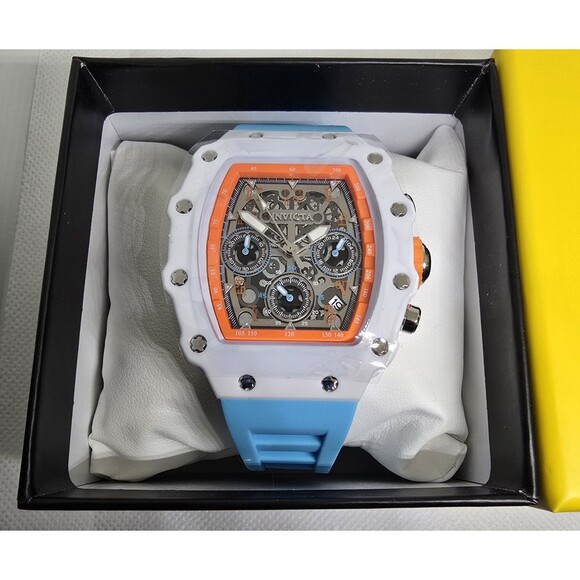 Invicta Racing Valxor Unisex Watch 40mm White Light Blue 69774 Brand New main image 5